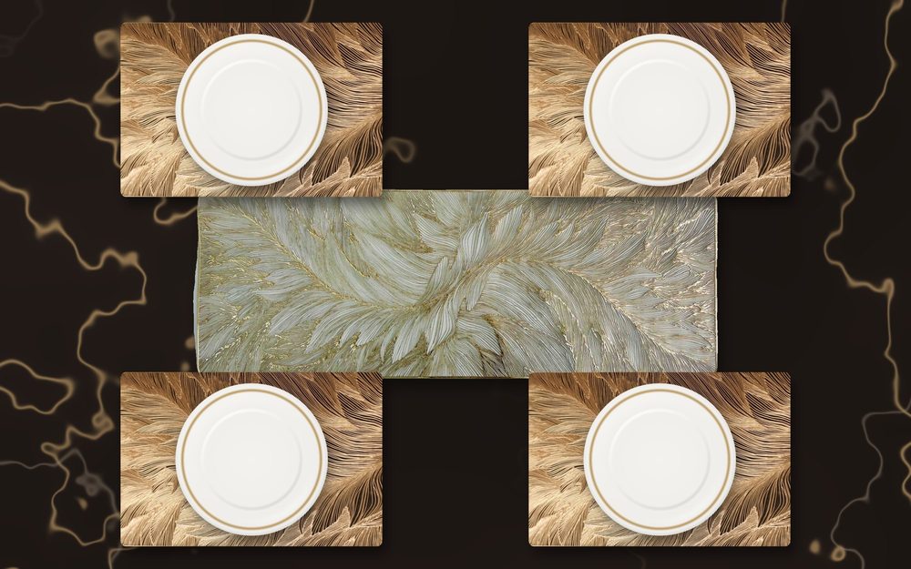 Morpankh runner and placemats set on a table